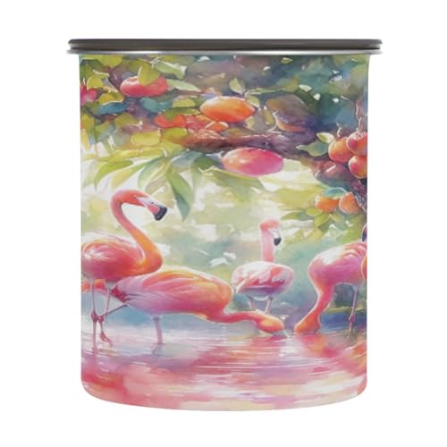 Contenedor Hermético de Acero para Café Flamingos 30oz