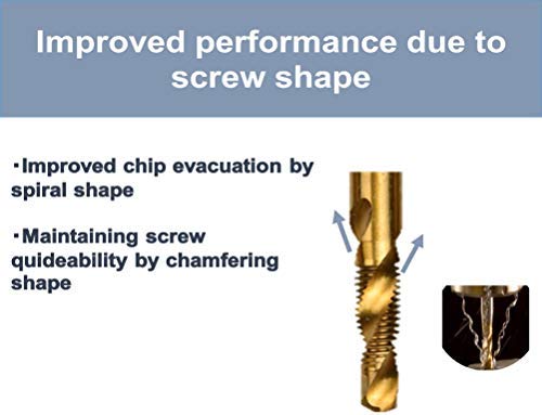 Aiyun MD20-003-6E 6 Pack Titanium Combination Drill Tap Bits Set thumb #4
