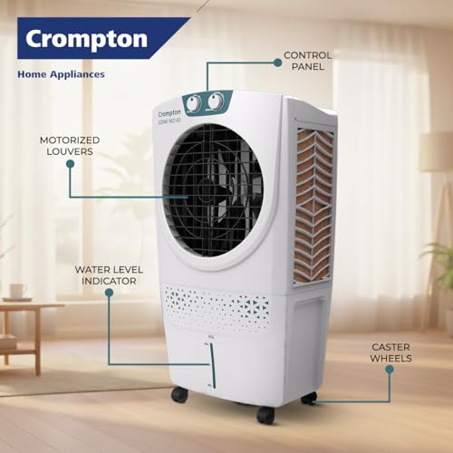 Image of Crompton Ozone Neo Desert Air Cooler 65L| High density honeycomb Pad for Cooling Retention| Water Level indicator| 4 way Air deflection & Auto Swing | Everlast Pump| 3 Year Brand Warranty