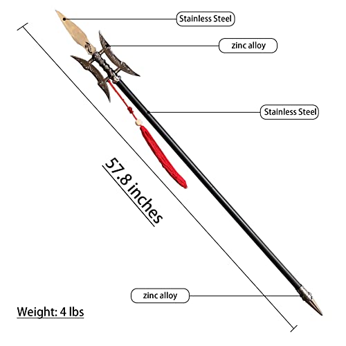 SV Metal Spear from Ancient ChinaThe Day The Picture Halberd Double-Edged, 57.8 inches, Collection Gift