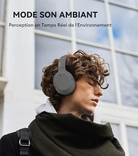 Edifier W820NB Plus Casque Bluetooth sans Fil, Hybride Casque Supra-Auriculaire avec Réduction de Bruit Active, Hi-Res LDAC Audio, Charge Rapide, Bluetooth 5.2 pour Voyages, Maison, Bureau, Gris - Les Beatles, Paul McCartney, John Lennon, RIngo Starr, George Harrison Edifier W820NB Plus Casque Bluetooth sans Fil, Hybride Casque Supra-Auriculaire avec Réduction de Bruit Active, Hi-Res LDAC Audio, Charge Rapide, Bluetooth 5.2 pour Voyages, Maison, Bureau, Gris – Image 7