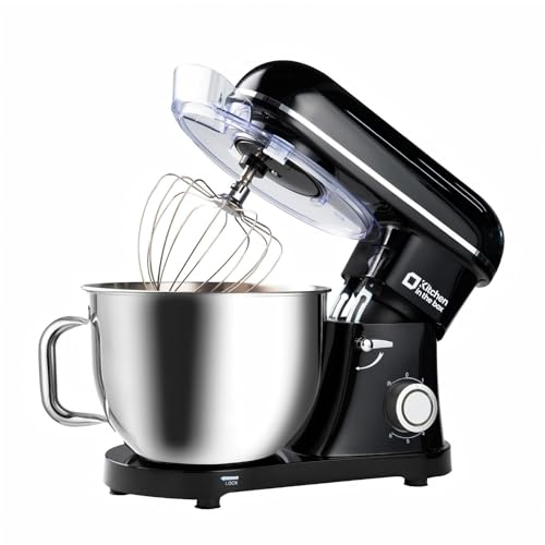 Kitchen in the box Stand Mixer, 900W 8.5QT Kitchen Electric Mixer, 6-Speed Large Capacity Food Mixer for Home Cooks with Egg Whisk, Dough Hook & Flat Beater (Black)