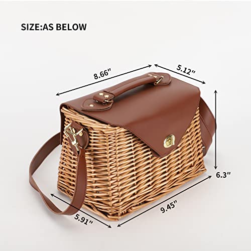 Bolso tejido de mimbre YAHUAN para mujer miniatura 5