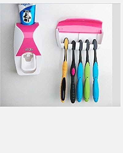 Leewa Toothpaste Dispenser with Toothbrush Holder Organizer Hands Free