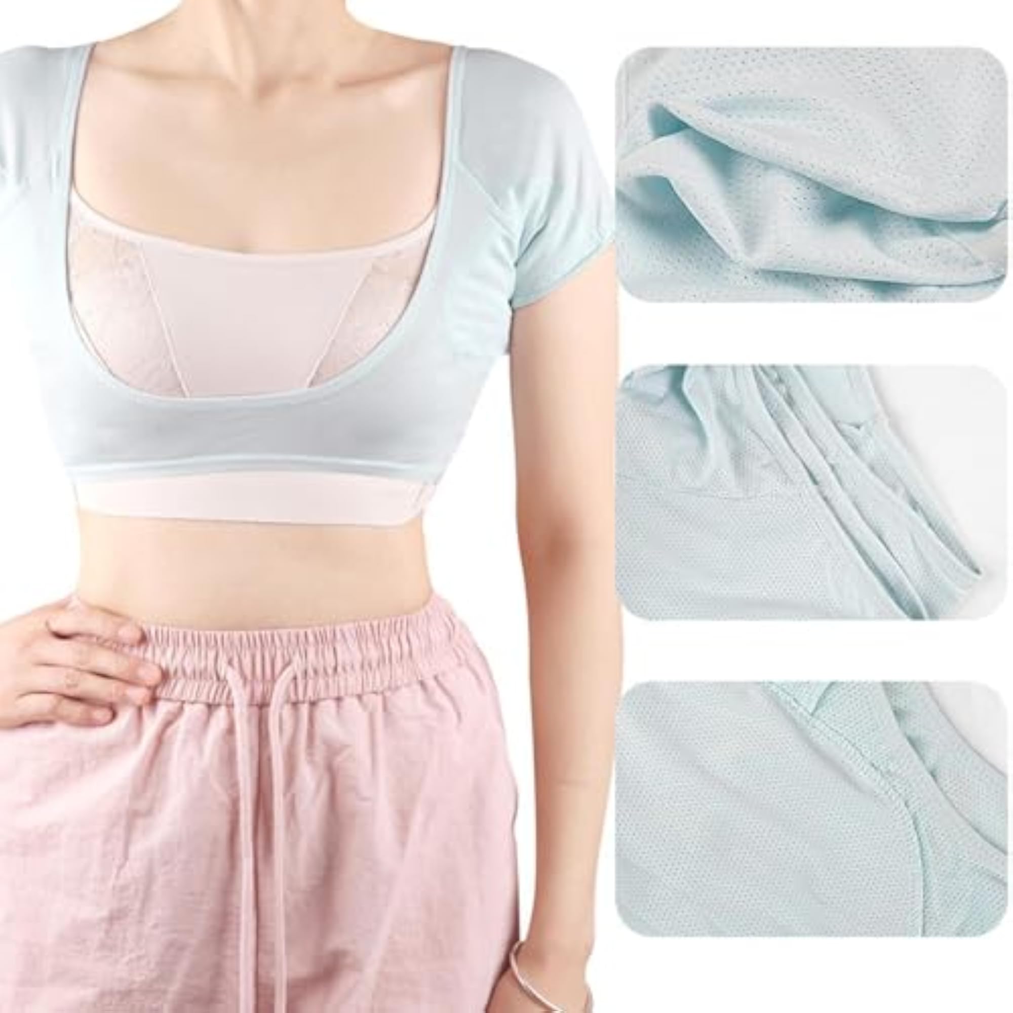 Underarm Sweat Vest for Women, Light Blue M