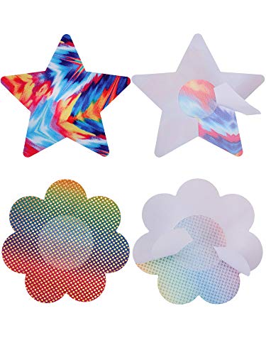 Willbond 20 Pairs Mermaid Nipple Covers Satin Adhesive Pasties Christmas Disposable Nippleless Cover Multi Breast Stickers For Women Girls #TOP2