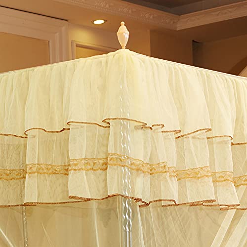 Kuikui 4 Corner Post Canopy Bed Curtain, Luxury Elegant Princess Mosquito Net Tent For Single Full Queen King Size Bed, 120 X 200 X 200 Cm #TOP7