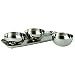 Elegance Hammered Stainless Steel 3 Bowl Set with Tray, Silver
