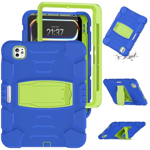 Étui iPad Pro 11 M4抗摔防止弯曲 coque robuste anti-chute bleue