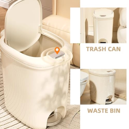 Bote de basura con pedal crema 2L para cocina y dormitorio miniatura 3