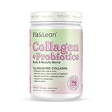 Fit & Lean Collagen + Probiotics- Grass-fed Collagen Peptide Powder, Unflavored, 12.64oz