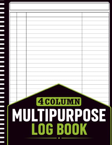 Multipurpose Log Book: Large Customizable Logbook with 4 Column / Simple 4 Blank Columns to Keep Track of Daily Activity, Time, Inventory and ... or Personal Use: 8.5x11 Inches , 100+ Pages image 2