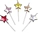GKanMore 10 Count Metallic Cake Candles Multi-Color Star Cake Candle Topper with Holder for Wedding Party Birthday Cake Decoration (Star Shape)