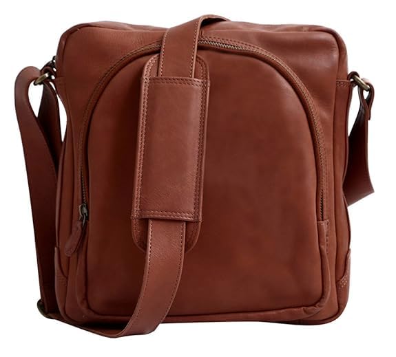 Vintage Leather Mini Messenger Bag, Cinnamon, Crossbody Style With Multiple Compartments, Lined Interior-image-32