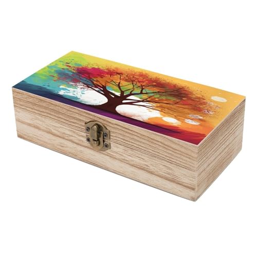 Coffre de rangement en bois d'arbre noble et finitions rétro - 7
