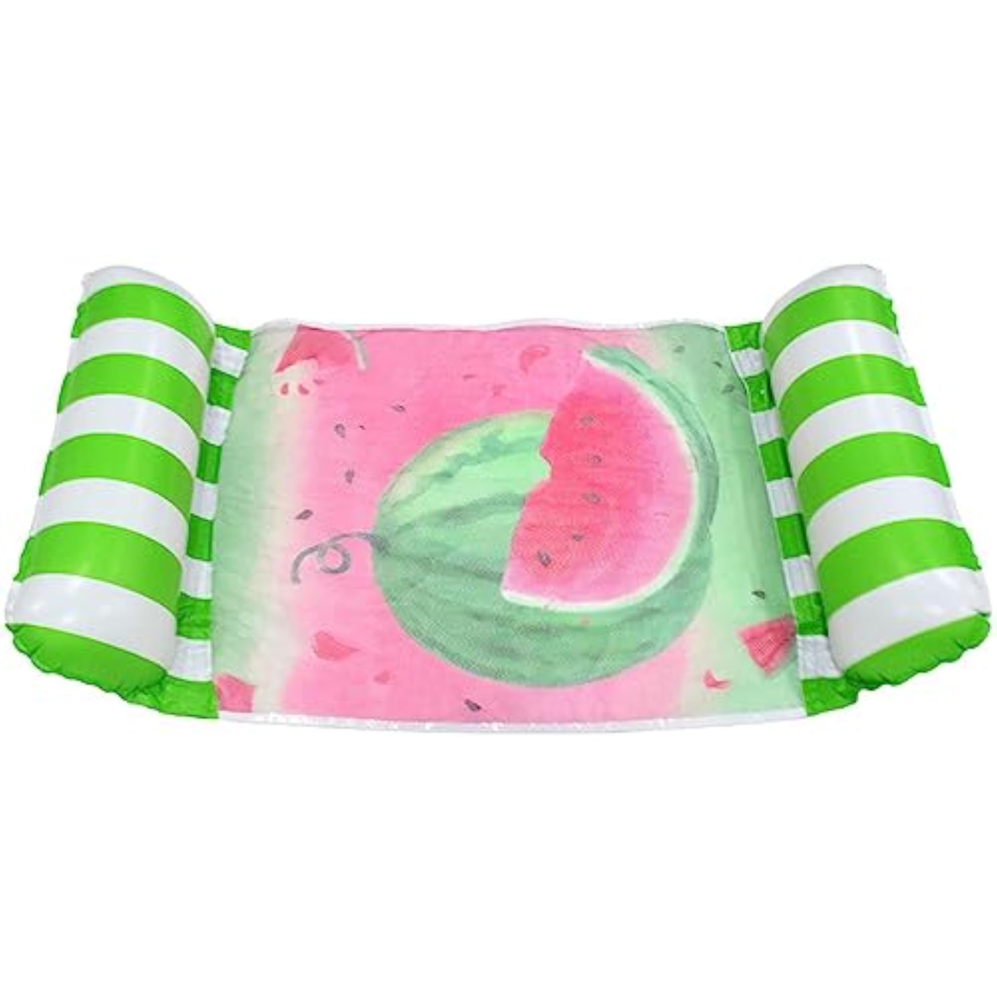 Inflatable Water Hammock Toy, Green Watermelon Design