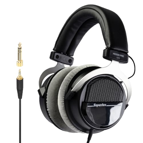 Superlux HD 330PRO, 32 ohms, Over-Ear Headphones, Professional Semi-Open Wired Headphones with 40mm...