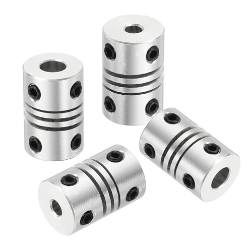 QUARKZMAN 4Stk Flexible Kupplungen 3.17mm Bis 5mm Aluminiumlegierung Verbindungsstück Flexible Wellenkupplungen Motorkupplung Für 3D Drucker CNC Maschine Motor Encoder D12 x L18mm