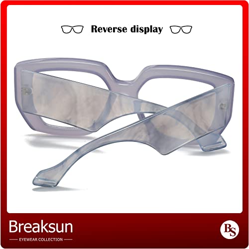 Image of Breaksun Thick Frame Blue Light Glasses for Women Men Fashion Oversized Square Computer Gaming Eyeglasses