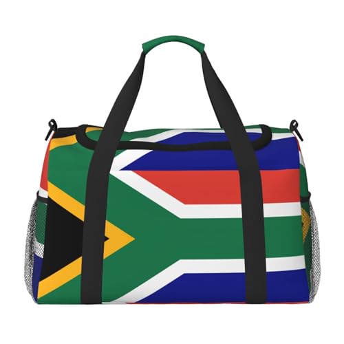 South African flag Print Ample Space Travel Duffle Bag Carry On Tote 19.7x13x10.2 in Stylish Tote for Gym