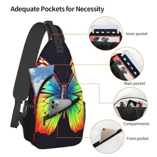 Mochila bandolera cruzada para hombre y mujer negra miniatura 4