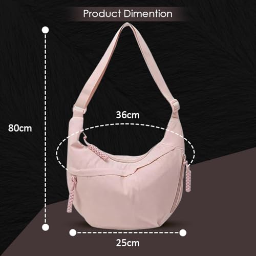 Image of Lyrovo Travel Crossbody Crescent Bags for Women Over Shoulder Purse with Zipper Half Moon Sling Bag & Waist Bag Unisex Chest Bag