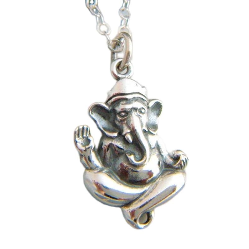 Colgante de Ganesha zen para sesiones de yoga y meditación diaria en plata