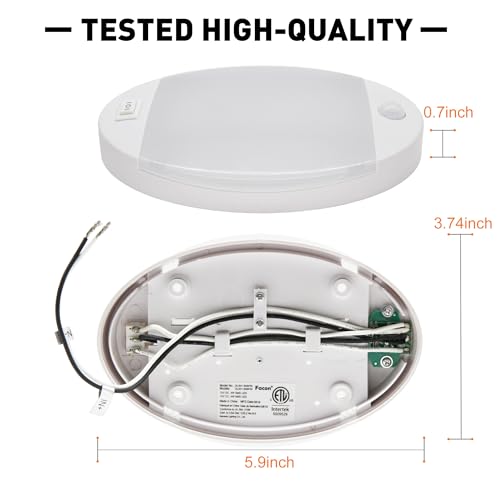 Facon Oval RV Motion Sensor Light - 4W 280LM Warm White (3400K) 12V RV Interior Lighting, LED Ceiling Dome Lights for RV Camper Motorhome Boat