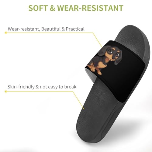 Cute Dachshund Dog Non Slip Slides Sandals for Women Men Quick Drying Shower Shoes for Bathroom Pool Beach3