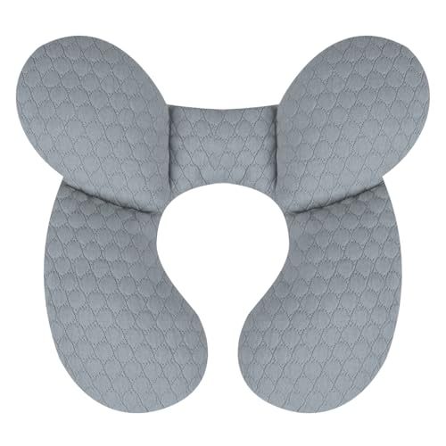 Image of KAKIBLIN Baby Travel Pillow, Upgraded Baby Neck Pillows for Car Seat, Infant Neck Support Pillow for Head and Neck,Newborn Head Support for Car Seat, Stroller, Pushchair(Light Grey)