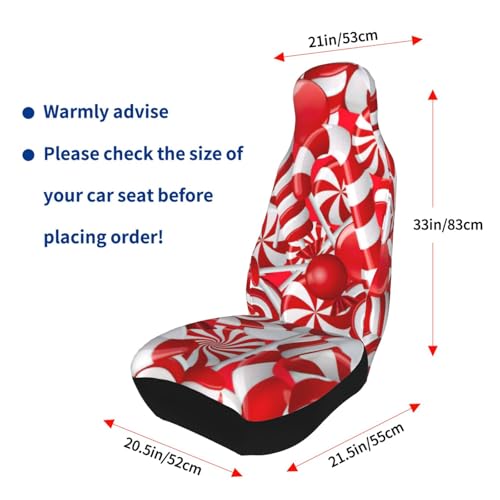 Protector de asiento de coche con estampado navideño de bastones de caramelo, pack de 2 5