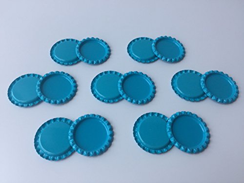 RUTICH 100 PCS Flat Decorative Bottle CaP Craft Bottle Stickers Double Sideds Printed for Hair Bows, DIY Pendants or Craft ScraPbooks Light blue - Thumbnail 4