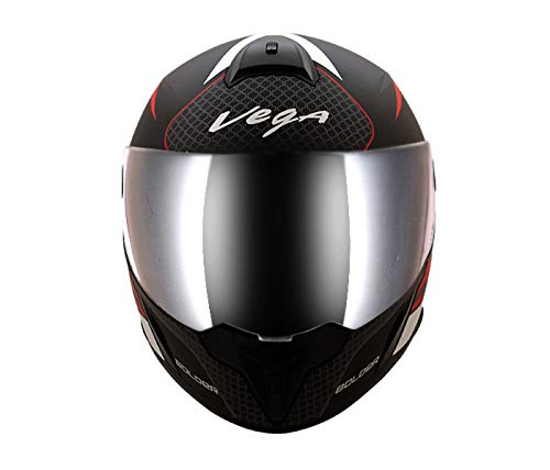 Image of Vega Evo BT Bolder Dull Black Red Helmet- L