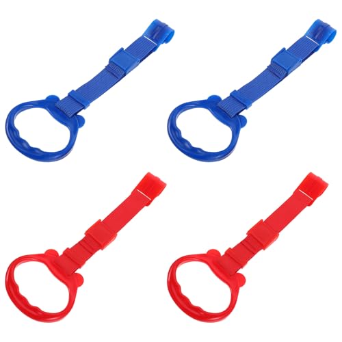OHPHCALL Anillas de Gimnasia para Pequeños 4 Unidades Rojo y Azul Equipo de Ejercicio Seguro para Bebés Aros Colgantes para Desarrollo Muscular y Primeros Pasos Interiores