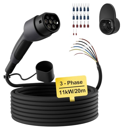 dé Typ 2 Ladekabel offenes Ende 11kW [20m| 16A| 3-Phasen] Ladekabel Typ 2 offenes Ende für 11kW Walâ€¦ – Miniatur