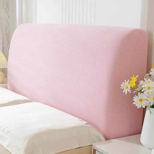 LZTET Fundas Cabeceros Cama,Funda EláStica Lavable Cubierta para Cabecero De Cama,Funda Protectora A Prueba De Polvo,Tela De Terciopelo Suave,para Headboard For Bed(120cm,Light Pink)