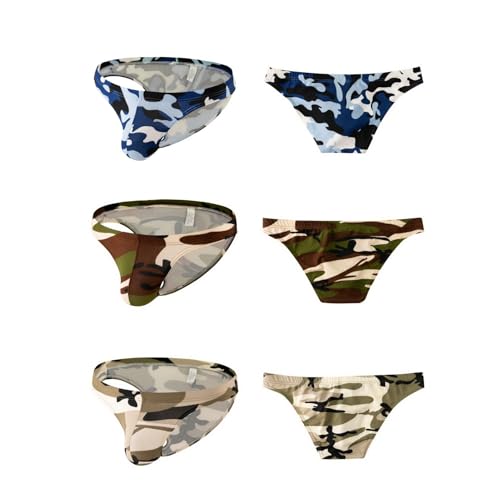 Mens Sexy Underwear Briefs Camouflage Print U-convex Pouch Underpants3