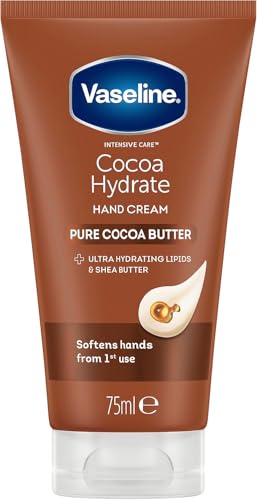 Image of Vaseline Intensive Care Cocoa Hydrate moisturiser with ultra-hydrating lipids and shea butter Hand Cream for dry hands 75 ml