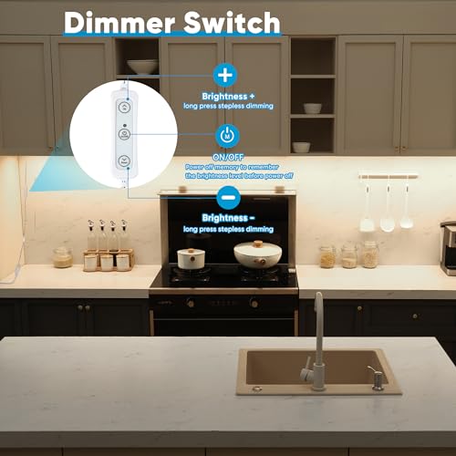 Image of Litever Under Cabinet Lighting Plug in. 3 Light Bar Kit. Cool White 4000K. | 3 x 12 Inches LED Light Bars. Super Bright Dimmable Linkable for Kitchen Undercabinet Counter Shelf Pantry Closet Display.