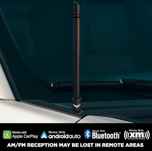 EcoAuto 8" Universal Short Stubby Truck Antenna — Truck Accessories for Ford, Dodge, GMC, Chevy, Jeep (2007+) — Anti Theft with Enhanced Reception — Ditch The Whip for Sleek Antenna (Black) - Thumbnail 5