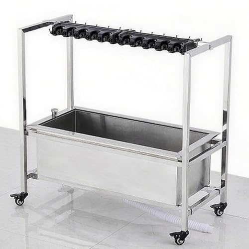 Support de balai en acier inoxydable robuste avec crochets, chariot de nettoyage mobile de jardin, nizer utilitaire pour balayer les brosses et les outils