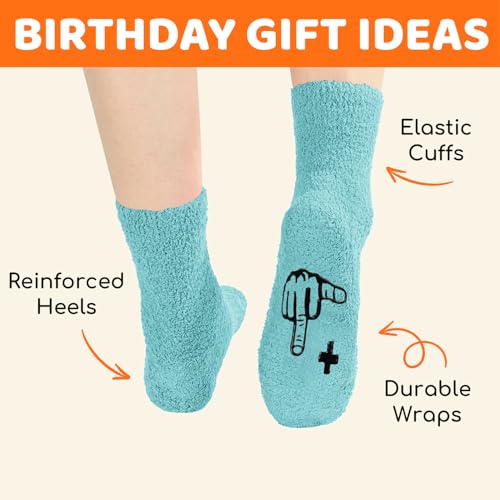 Image of HAPPYPOP Birthday Gifts for Women - Fuzzy Socks for 51 52 53 54 55 56 57 58 59 60 Year Olds