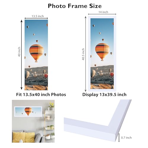 Image of JCJMY 13.5x40 Picture Frame White for Poster Photo Panoramic Picture, Horizontal and Vertical Formats for Wall Hanging, 13.5 x 40 inch Wall Gallery Photo Frame for 13.5 by 40 Photos Posters,White