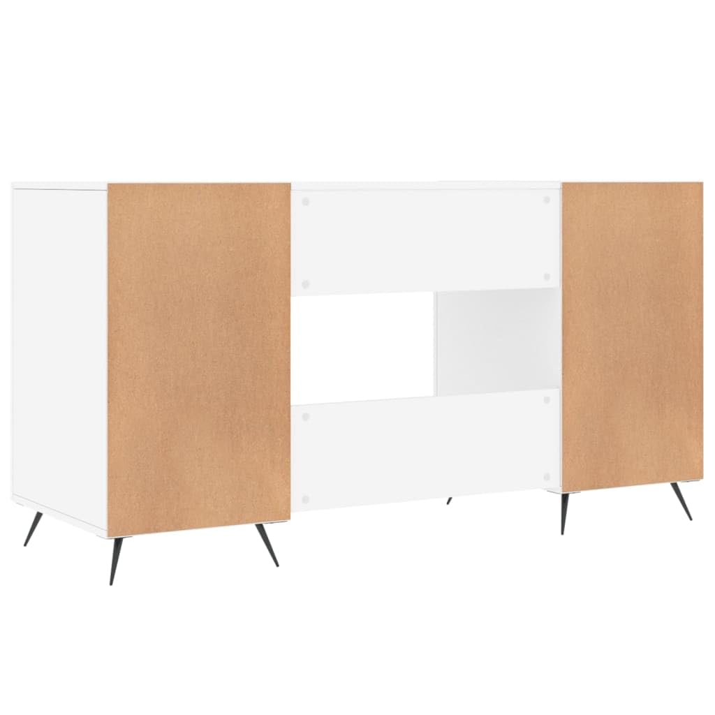 vidaXL Escritorio Madera de ingeniería Blanco 140x50x75 cm, Escritorio de Ordenador, Escritorio de Estudio, Muebles de Oficina en casa