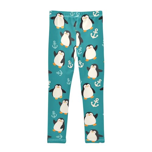 Cartoon Penguin Anchors Girls Leggings Soft Stretch Workout Yoga Dance Pants for Kids Casual Tights2