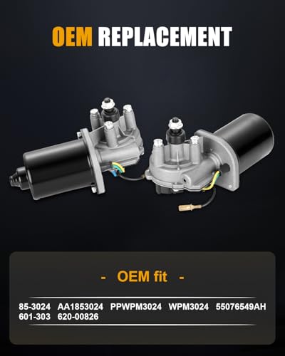 Image of ROADFAR Front Windshield Wiper Motor Compatible with 1998-2001 for Dodge for Ram 1500 Replace 85-3024,AA1853024,PPWPM3024,WPM3024,55076549AH 601-303 620-00826 4 Pin