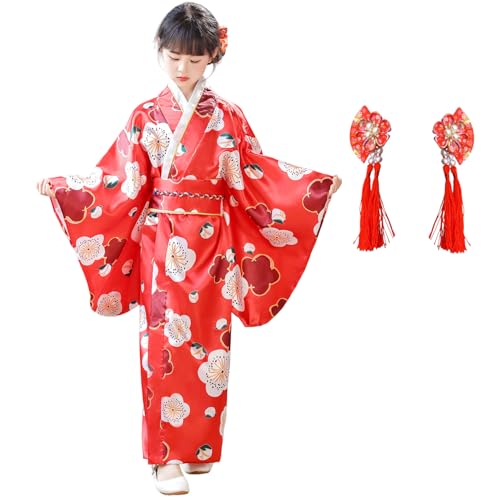 Kimono para niñas tradicional japonés cosplay miniatura 1