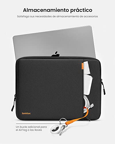 tomtoc 360° Funda para Nuevo 16 Pulgadas MacBook Pro M4/M3/M2/M1 Pro/MAX (2024-2019) A3403 A3186 A2991 A2780 A2485 A2141, Resistente al Agua, Funda para Portátil con Compartimento para Accesorios - imagen 5