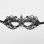 TFTSR Masquerade Masks for Women & Men - Mardi Gras & Venetian Dress Masks in Black & Gold Lace - Image 3