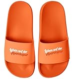 MoonWorks® Tongs de bain pour femme avec inscription humoristique en allemand « Leben auf der Aperol Spitz » imprimé, Aperol Orange, 41 EU
